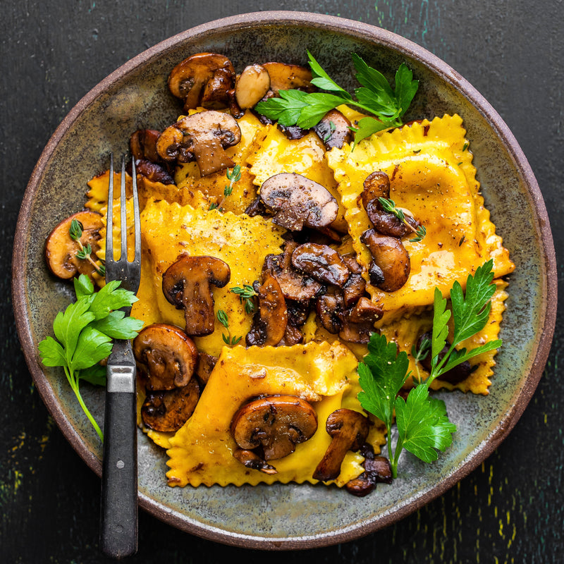 Recipe: Balsamic Thyme Mushroom Ravioli