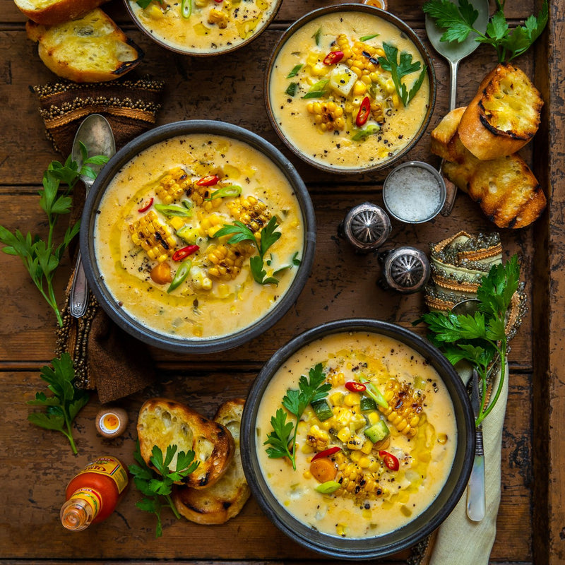 Recipe: Grilled Corn & Market Veggie Chowder